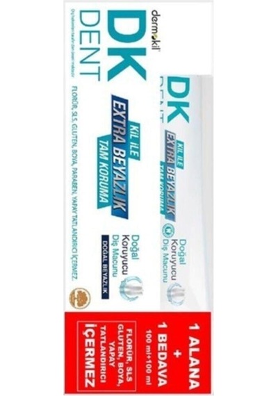 Dkdent Kil İle Extra Beyazlık Tam Koruma Doğal Beyazlık Diş Macunu 100 Ml + 100 Ml