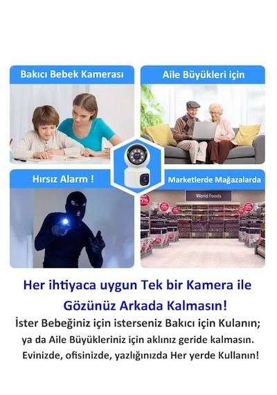 3dcool Hieasy 4mp 2 Kameralı Ptz Hareketli Kablosuz Bebek Kamerası