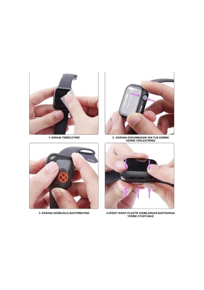 Watch 6. Nesil 40mm Uyumlu 360 Tam Korumalı Ekran Koruyucu Temperli Cam Şeffaf
