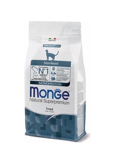 Monge Sterilised Tek Proteinli Alabalıklı Kısırlaştırılmış Kedi Maması 1,5 Kg