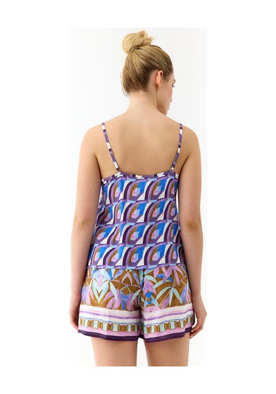 Amarelle Liberty Mor Desenli İnce Askılı, Şortlu Pijama Takımı