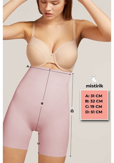 Mistirik Porfy Model Etkili Lazer Kesim Paçalı Iz Yapmaz Şort Korse Açık Pembe Renk Açık Pembe