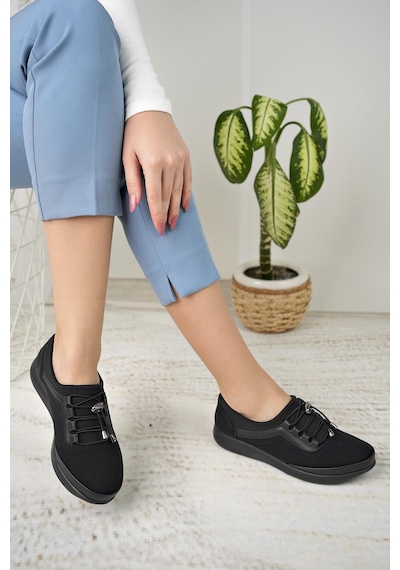 Nesil Shoes Sdf 702 Siyah Kot Anatomik Kadın Ayakkabı-siyah Kot Kot Rengi - Siyah