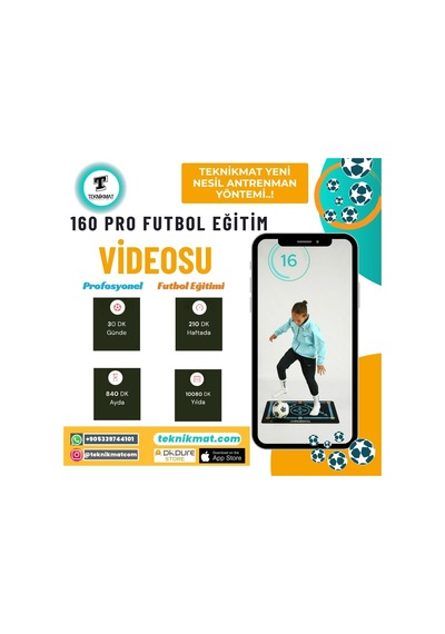 Futbol Matı Ve 160 Pro Eğitim Video Programı Mavi Siyah Mat Kaydırmaz Çorap  Standart