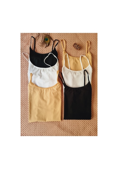 Demirsa Boutique Pamuklu Likralı İp Askılı Kadın 6' Lı Atlet 2 Siyah-2 Beyaz-2 Ten Beyaz-siyah-ten Demirsa Boutique Pamuklu Likralı İp Askılı Kadın 6' Lı Atlet 2 Siyah-2 Beyaz-2 Ten Beyaz-siyah-ten