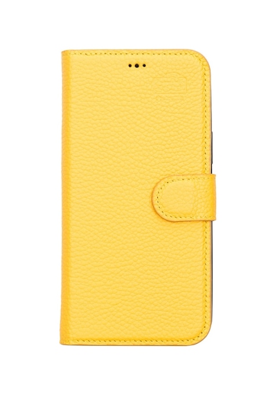 Apple Uyumlu iPhone 13 Pro Max Deri Cüzdanlı Kılıf Mwwn Fl12 Sarı