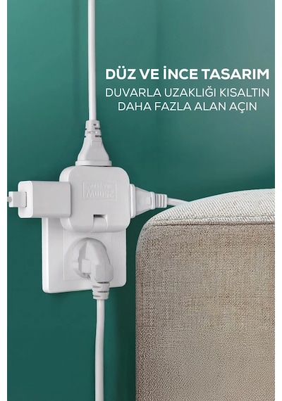 Katlanır Priz 3 Gözlü 1