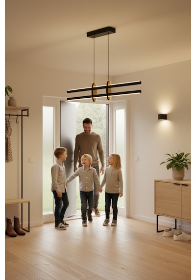 Halo Bronz Lineer Led Sarkıt Avize Kumandalı Dim Edilebilir Yukarı & Aşağı Işık Doğal Işık