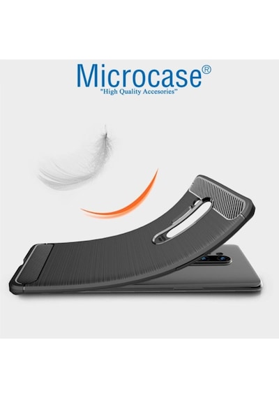 Microcase Oneplus 8 Pro Brushed Carbon Fiber Silikon Kilif -Siyah 439342532