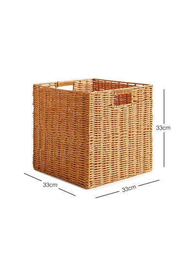 Ocean Home Textile Çocuk Odası Yıkanabilir Bej Pp Rattan Sepet 33 X 33 X 33 Cm