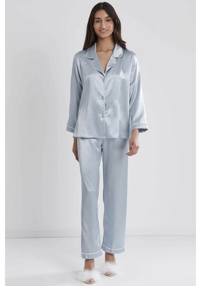Pierre Cardin Saten Pijama Takımı 1200 Mist 001