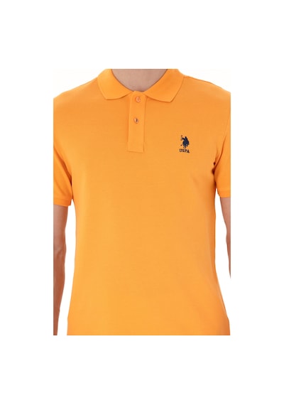 U.S. Polo Assn. Erkek Slim Fit Polo Yaka Turuncu Basic Tişört 50298041-VR051