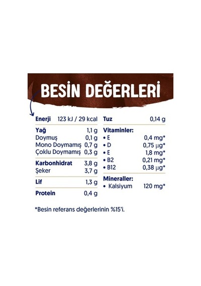 1 L Laktozsuz Vegan Bitter Çikolata Badem Sütü