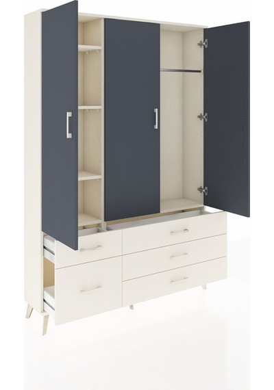 Arges Dolap 5 Raflı 5 Çekmeceli Tek Askılı 132x30x195 Aytaşı-antrasit/aytaşı Antrasıt/aytası Arges Dolap 5 Raflı 5 Çekmeceli Tek Askılı 132x30x195 Aytaşı-antrasit/aytaşı Antrasıt/aytası