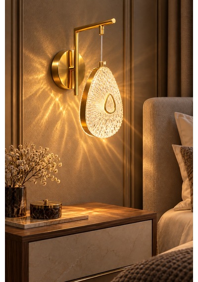 Sally Modern Tasarım Gold Renk Gün Işığı - Ledli Banyo - Mutfak - Salon Ledli Duvar Aplik Altın Altın