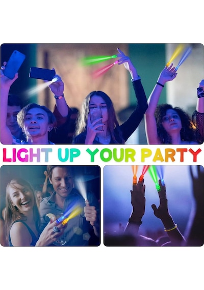 Led Işıklı Renkli Püsküllü Parmak Işığı 4 Renk 4 Adet - Zmff-874083