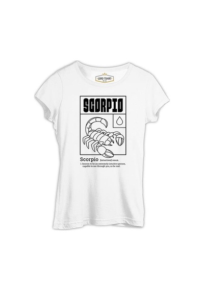 Horoscope Scorpio Intuitive Person Beyaz Kadın Tshirt 001