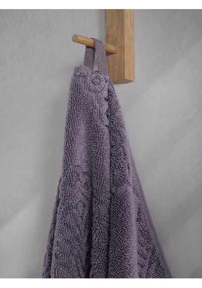 Pamuk Tekli Havlu Jakarlı Karna Premıum Vance - 70 X 140 Lila