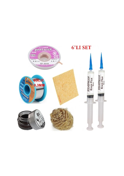 Mechanic Lehim Teli 0,3mm 40gr Havya Uc Temizleyici Rslasm Flux Ve Cp-2015 Lehim Emme Teli Seti3 St02