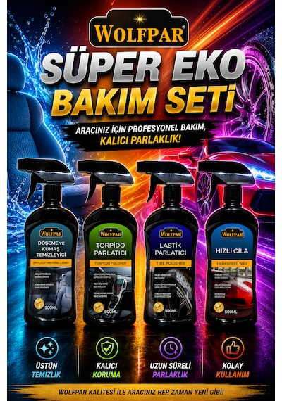 Süper Eko Bakım Seti 4'lü Profesyonel Araç Bakım Paketi