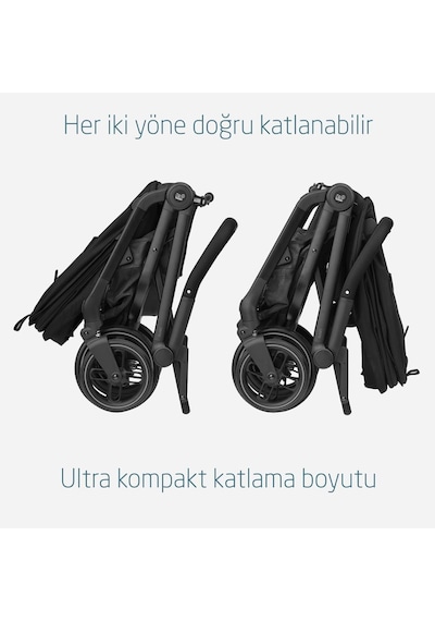 Maxi-Cosi Leona2-Cabriofix I-Size Tek Elle Katlanabilen Ultra Kompakt Çift Yönlü Seyahat Sistem Bebek Arabası Black