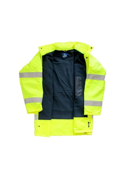 Junıor Jn1011/p Waterproof Polarlı Fosforlu Oxford Parka Sarı L Beden Sarı