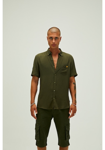 Bad Bear Frank Shirt Haki Yeşil Kısa Kollu Erkek Gömlek-haki Haki