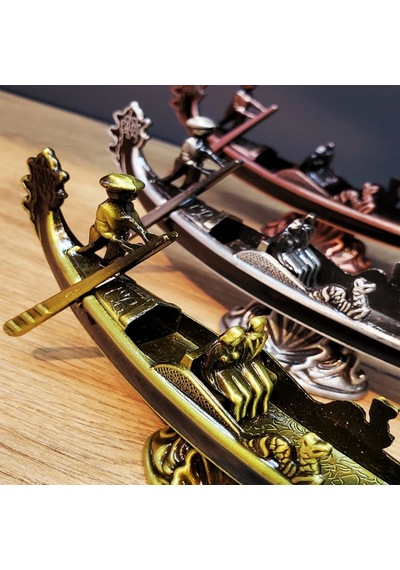 Metal Dekoratif Venedik Kayık Çok Renkli