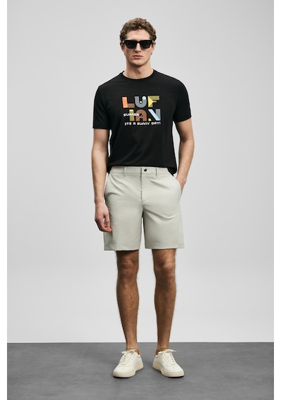 Lufian Sunny Modern Grafik T- Shirt Siyah Siyah 111020291100100