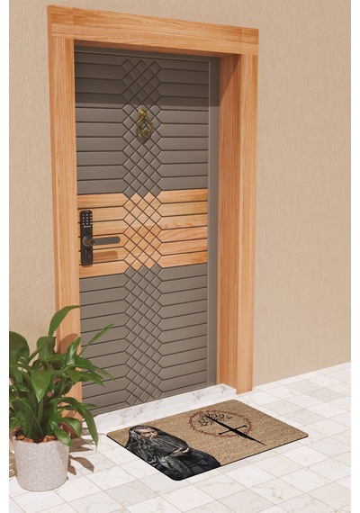 Rugmood Modern Dijtal Baskı Kahverengi Yüzüklerin Efendisi Kapı Önü Paspası Çok Renkli