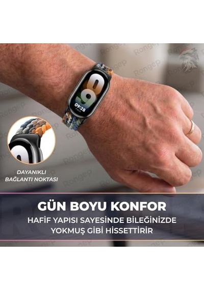 Xiaomi Mi Band 10/9/8 İle Uyumlu Örgü Loop Kordon Manyetik Toka Mekanizmalı Yumuşak Ve Konforlu Smart Band10 Kordon Terletmeyen Hafif Ve Elastik Kumaşlı Mi Band 10 Kordonu