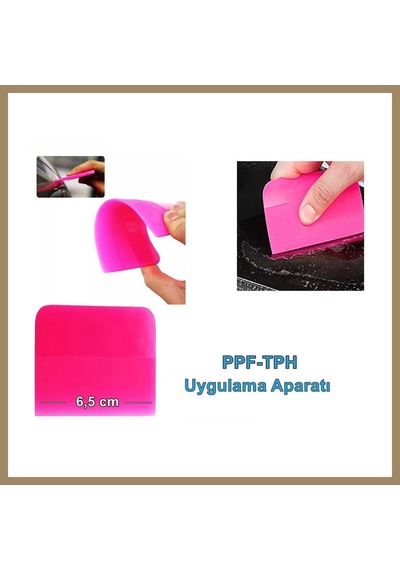 Bezos Ppf/tph Silikon Çekçek Ragle Cam Filmi Çekme Uygulama Aparatı Pembe 6x7.5cm 22