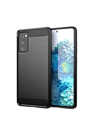 Samsung Uyumlu S20 FE Fan Edition Brushed Carbon Fiber Silikon Kılıf