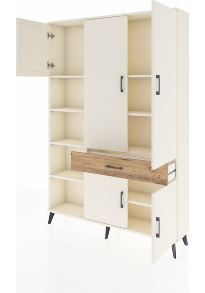 Arges Dolap 8 Raflı Tek Çekmeceli 5 Kapaklı 132x30x195 Aytaşı-aytaşı/çam Aytası/atlas Çam Arges Dolap 8 Raflı Tek Çekmeceli 5 Kapaklı 132x30x195 Aytaşı-aytaşı/çam Aytası/atlas Çam