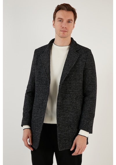 Buratti Slim Fit Tek Yırtmaçlı Düğmeli Astarlı Kaşe Erkek Kaban 5840110E Antrasit Ekoseli Buratti Slim Fit Tek Yırtmaçlı Düğmeli Astarlı Kaşe Erkek Kaban 5840110E Antrasit Ekoseli