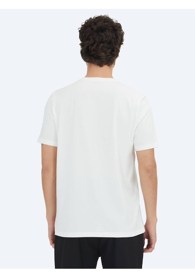 Kip Beyaz Düz Bisiklet Yaka %100 Pamuk T-shirt Çok Renkli
