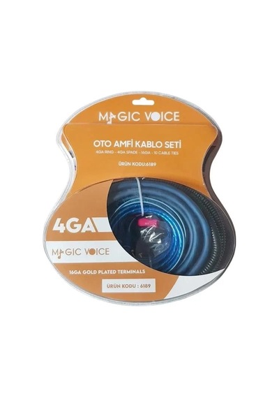 Magicvoice Mv-6189 4ga Profesyonel 120a Sigortalı Oto Amfi Güç Bağlantı Montaj Kablo Seti