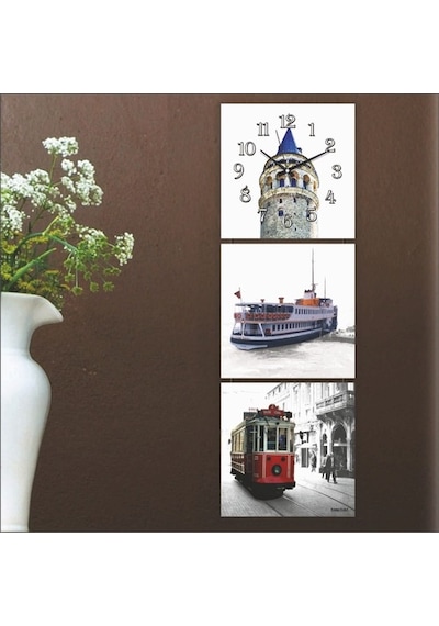 Mdf Istanbul Manzaralı Tablo Duvar Saati (64902714)