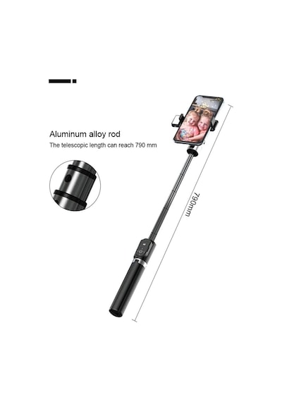 Işıklı Selfie Çubuğu Kablosuz Bluetooth Kumandalı Tripot Selfie Monopod Selfie Stick Selfi Tripod
