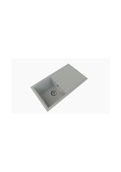 Polex Cristalüx Granit Evye P-03 Gri Tezgah Altı Ve Tezgah Üstü Mutfak Evyesi 85x49.5 CM