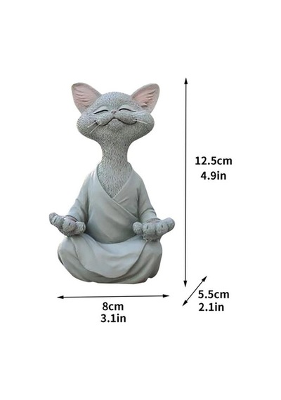 Dekoratif Yoga Yapan Kedi Biblo Meditasyon Kedi Heykeli Ev Dekoru