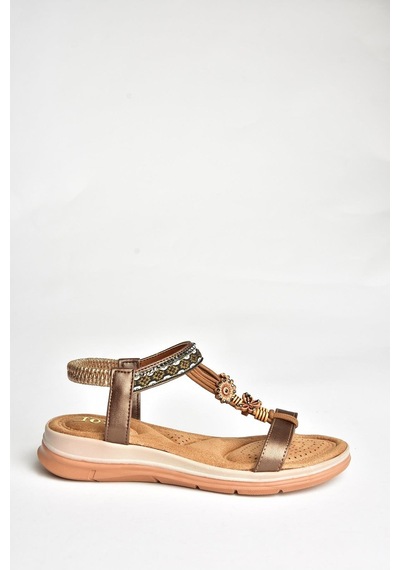Fox Shoes U258615209 Bakır Kadın Sandalet Bakır-suni Deri Bakır