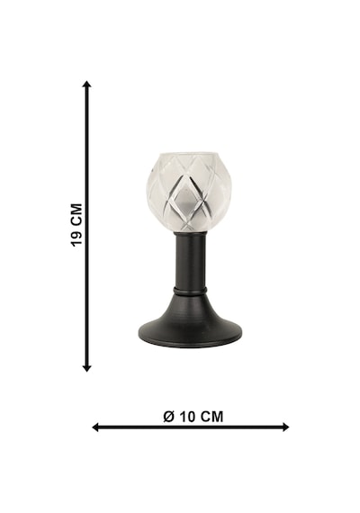 Nira 2 Adet Camlı Tealight Mumluk Siyah