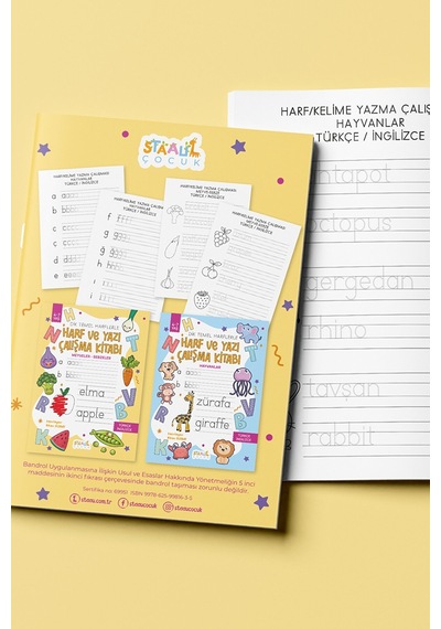 Harf Ve Yazı Çalışma Kitabı - Meyveler / Sebzeler Boyama Ve Aktivite Kitabı