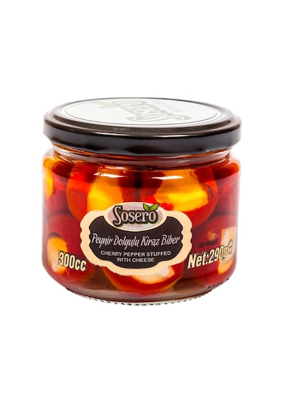 Sosero Peynir Dolgulu Kiraz Biber Cam 290 G Sosero Peynir Dolgulu Kiraz Biber Cam 290 G