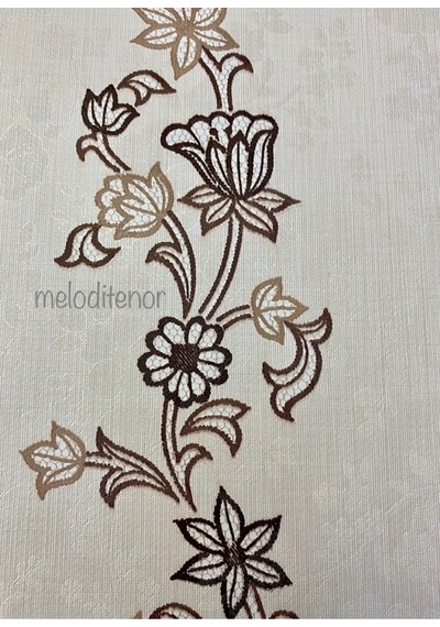 Astarlı Kenarlı Kilim Pano Desen Kaymaz Dikdörtgen Pvc Muşamba Masa Örtüsü 120 X 155 Cm Kahverengi