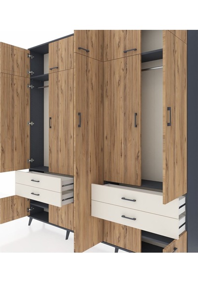 Arges Dolap 12 Raflı 4 Çekmeceli 2 Askılı 220x30x243 Antrasit-çam/aytaşı Atlas Çam/aytası Arges Dolap 12 Raflı 4 Çekmeceli 2 Askılı 220x30x243 Antrasit-çam/aytaşı Atlas Çam/aytası