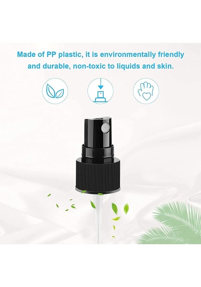Tr Plastik Boş Seyahat Parfüm Dolum Şişesi, İnce Sis Siyah Püskürtücü 100 Ml, 2'li Set, Şeffaf