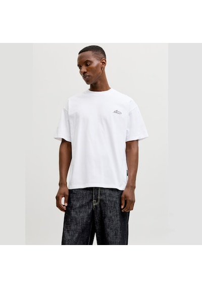 Jack & Jones Dust Script Erkek Beyaz Tişört 12292982-bw Beyaz