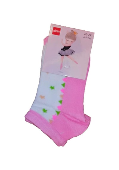 Şirin Çorap 12 Çift Şirin Kız Çocuk Patik Çorap 2309 Karışık Renk